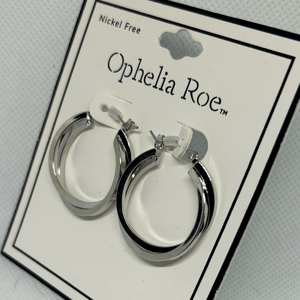 Ophelia Roe Silver Twist Hoop Earrings 12$